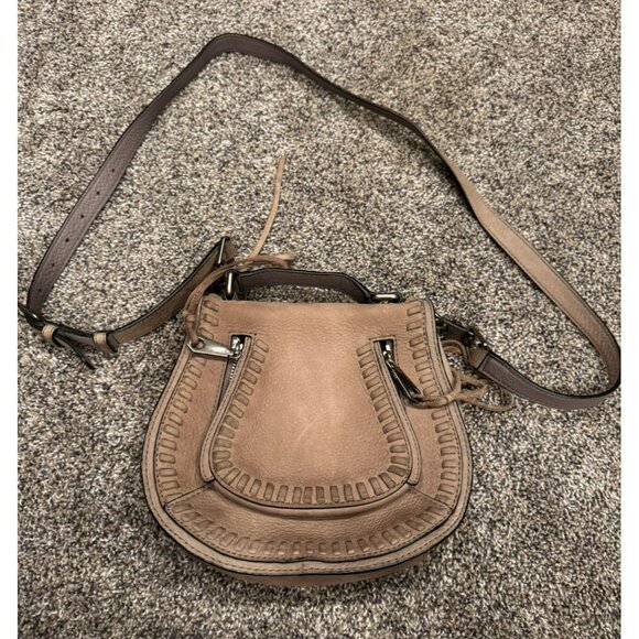 Rebecca Minkoff Womens Purse Crossbody Gray Brown Western Tassel Saddle Bag - Picture 2 of 8
